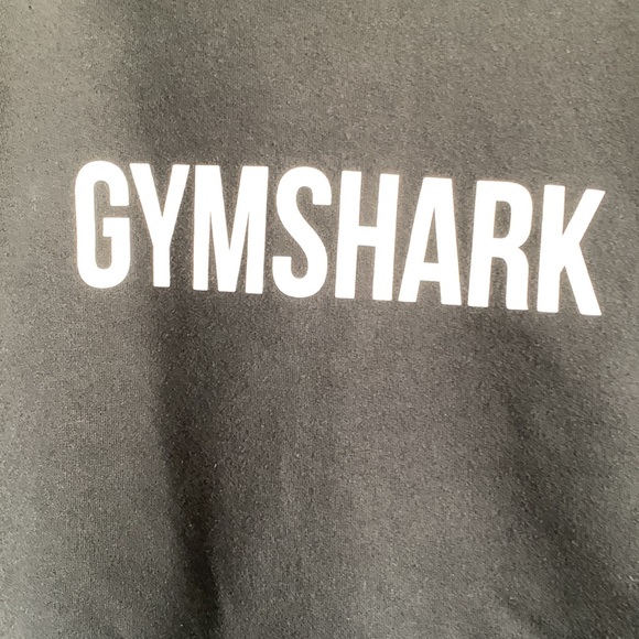 GYMSHARK Black Cropped Hoodie with white lettering size medium - Picture 2 of 8